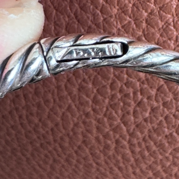 David Yurman Twist Cable bracelet bangle hinged authentic sterling silver - Picture 10 of 11